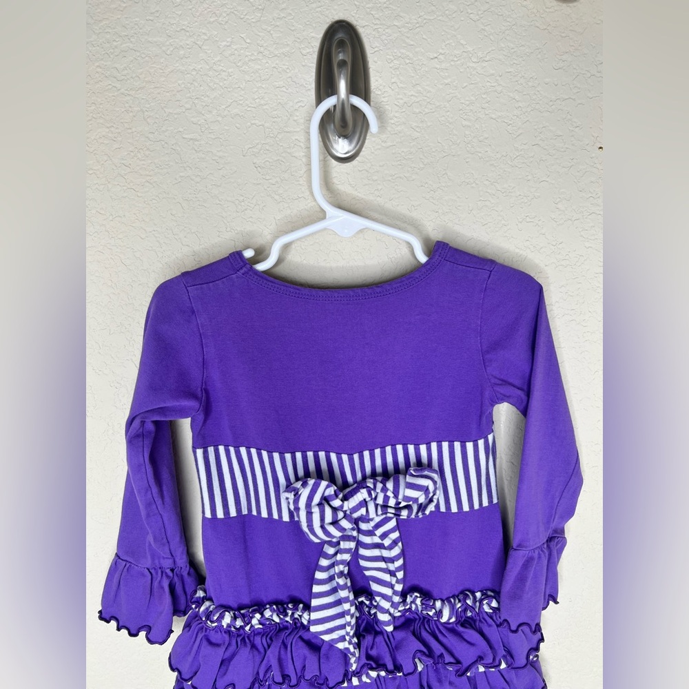 NTM RuffleButts Purple Ruffle Outfit Set 3T Striped Ruffle Pant Boutique Toddler - Picture 14 of 15